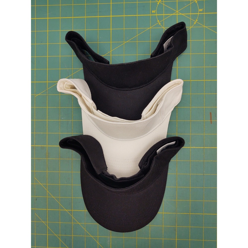 BIG Brand Visor Hat Embroidery Blank Hook And Loop Back Set of 3